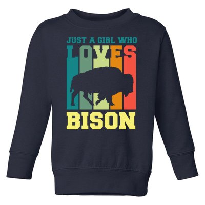 Just A Girl Who Loves Bison Toddler Sweatshirt