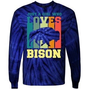 Just A Girl Who Loves Bison Tie-Dye Long Sleeve Shirt