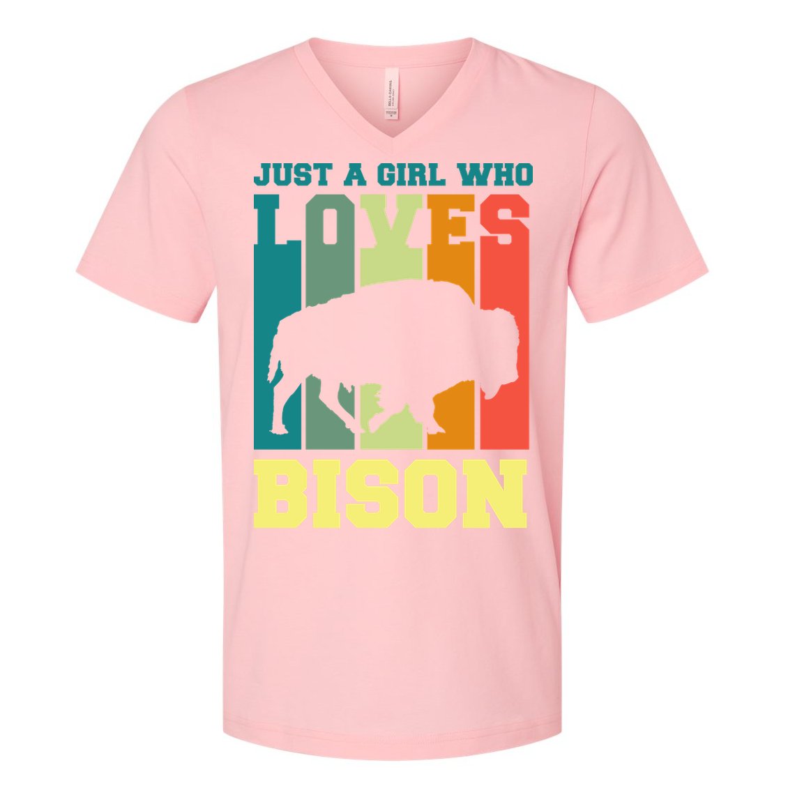 Just A Girl Who Loves Bison V-Neck T-Shirt