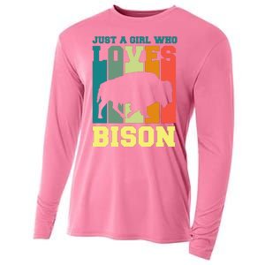 Just A Girl Who Loves Bison Cooling Performance Long Sleeve Crew