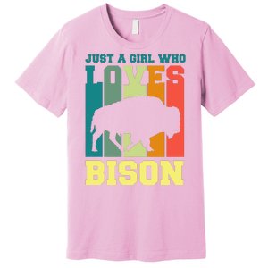 Just A Girl Who Loves Bison Premium T-Shirt