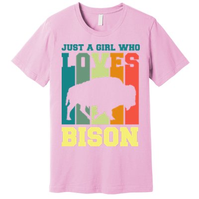 Just A Girl Who Loves Bison Premium T-Shirt