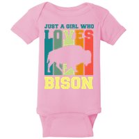 Just A Girl Who Loves Bison Baby Bodysuit