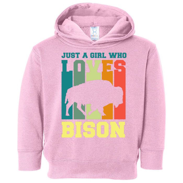 Just A Girl Who Loves Bison Toddler Hoodie