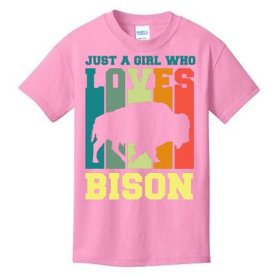 Just A Girl Who Loves Bison Kids T-Shirt