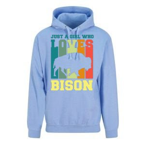 Just A Girl Who Loves Bison Unisex Surf Hoodie