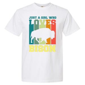 Just A Girl Who Loves Bison Garment-Dyed Heavyweight T-Shirt