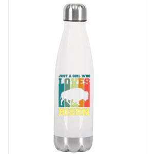 Just A Girl Who Loves Bison Stainless Steel Insulated Water Bottle