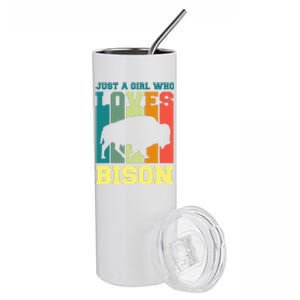 Just A Girl Who Loves Bison Stainless Steel Tumbler