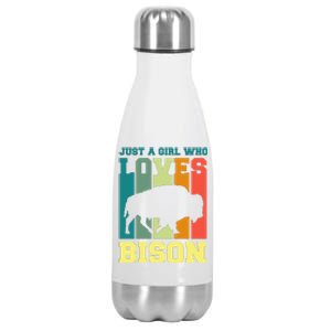 Just A Girl Who Loves Bison Stainless Steel Insulated Water Bottle