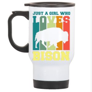 Just A Girl Who Loves Bison Stainless Steel Travel Mug