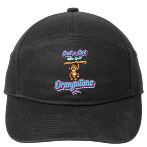 Just a Girl Who Loves Orangutans 7-Panel Snapback Hat