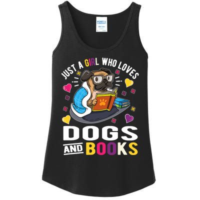 Just A Girl Who Loves Dogs And Books Ladies Essential Tank