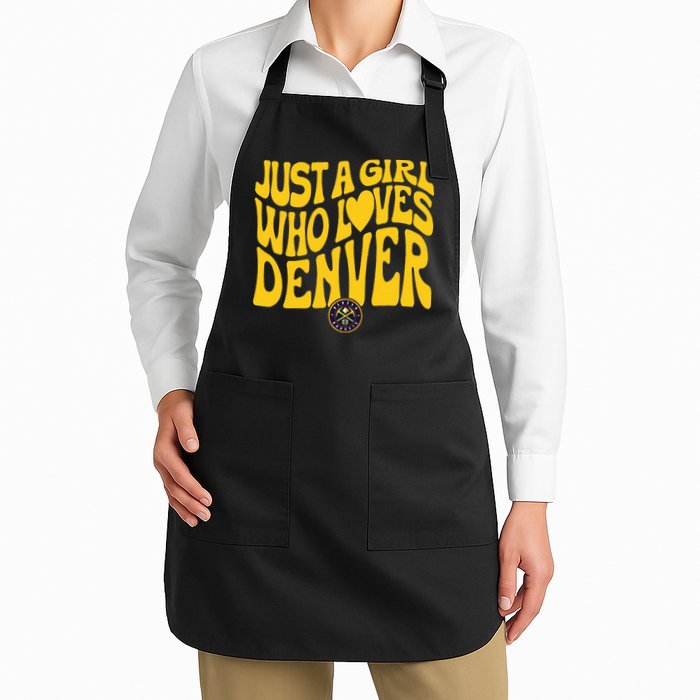 Just A Girl Who Loves D.E.N.V.E.R Nuggets Wavy Apron