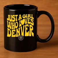 Just A Girl Who Loves D.E.N.V.E.R Nuggets Wavy 11oz C Handle Ceramic Mug
