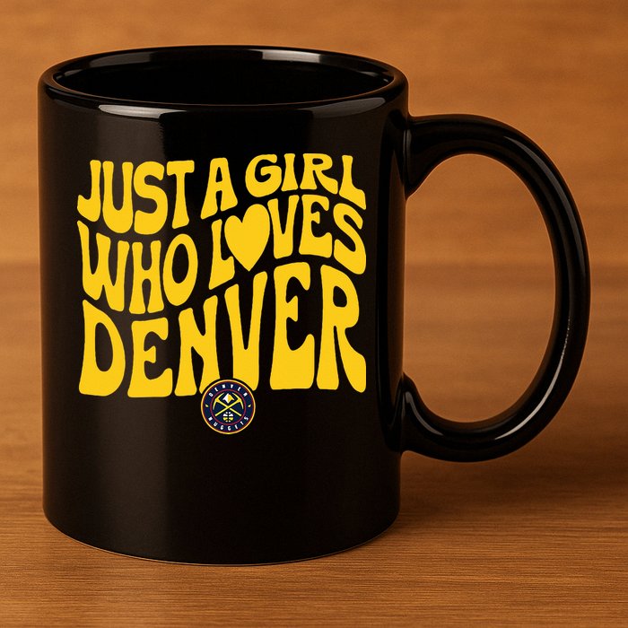 Just A Girl Who Loves D.E.N.V.E.R Nuggets Wavy 11oz C Handle Ceramic Mug