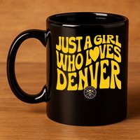 Just A Girl Who Loves D.E.N.V.E.R Nuggets Wavy 11oz C Handle Ceramic Mug