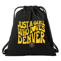 Just A Girl Who Loves D.E.N.V.E.R Nuggets Wavy Drawstring Bag