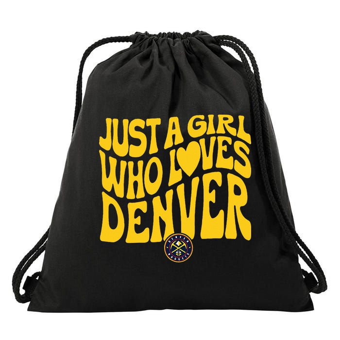 Just A Girl Who Loves D.E.N.V.E.R Nuggets Wavy Drawstring Bag