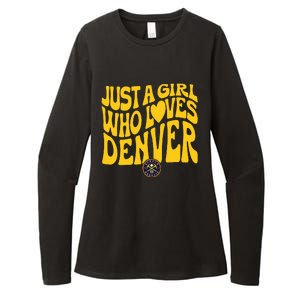 Just A Girl Who Loves D.E.N.V.E.R Nuggets Wavy Womens CVC Long Sleeve Shirt