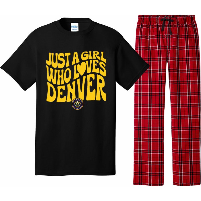 Just A Girl Who Loves D.E.N.V.E.R Nuggets Wavy Pajama Set