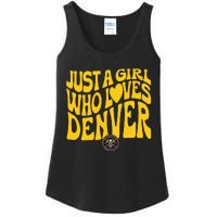 Just A Girl Who Loves D.E.N.V.E.R Nuggets Wavy Ladies Essential Tank