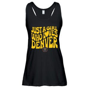 Just A Girl Who Loves D.E.N.V.E.R Nuggets Wavy Ladies Essential Flowy Tank