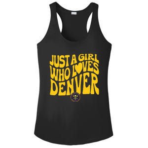 Just A Girl Who Loves D.E.N.V.E.R Nuggets Wavy Ladies PosiCharge Competitor Racerback Tank