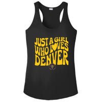 Just A Girl Who Loves D.E.N.V.E.R Nuggets Wavy Ladies PosiCharge Competitor Racerback Tank