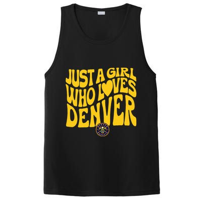 Just A Girl Who Loves D.E.N.V.E.R Nuggets Wavy PosiCharge Competitor Tank