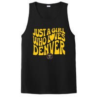 Just A Girl Who Loves D.E.N.V.E.R Nuggets Wavy PosiCharge Competitor Tank