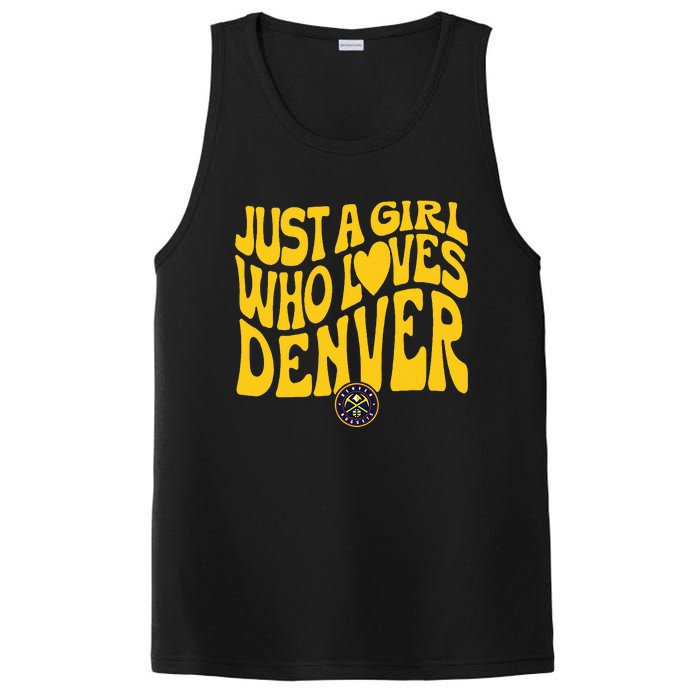 Just A Girl Who Loves D.E.N.V.E.R Nuggets Wavy PosiCharge Competitor Tank