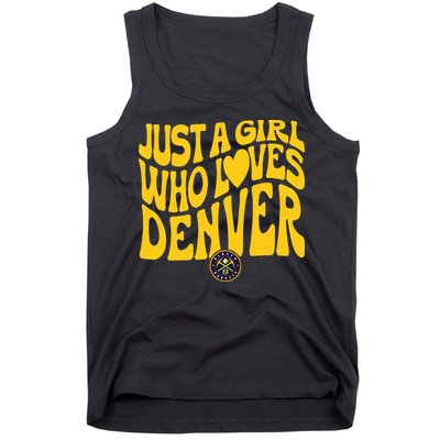 Just A Girl Who Loves D.E.N.V.E.R Nuggets Wavy Tank Top