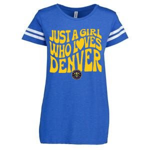 Just A Girl Who Loves D.E.N.V.E.R Nuggets Wavy Enza Ladies Jersey Football T-Shirt