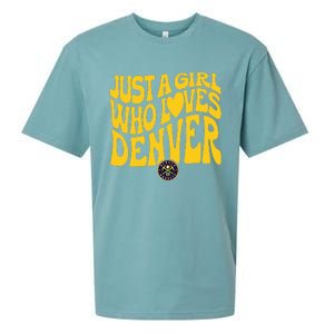 Just A Girl Who Loves D.E.N.V.E.R Nuggets Wavy Sueded Cloud Jersey T-Shirt