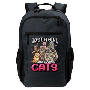 Just A Girl Who Loves Cats Cute Cat Lover Cat Mom Girl Daily Commute Backpack