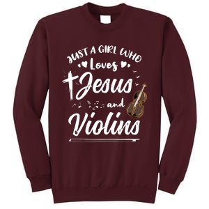 Just A Girl Who Loves Jesus And Violins Tall Sweatshirt