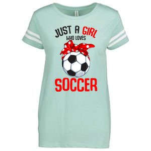 Just A Girl Who Loves Soccer Girl Enza Ladies Jersey Football T-Shirt