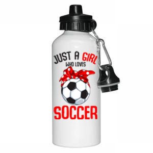 Just A Girl Who Loves Soccer Girl Aluminum Water Bottle