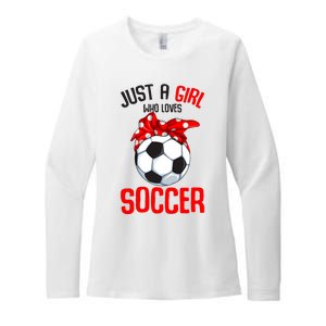 Just A Girl Who Loves Soccer Girl Womens CVC Long Sleeve Shirt