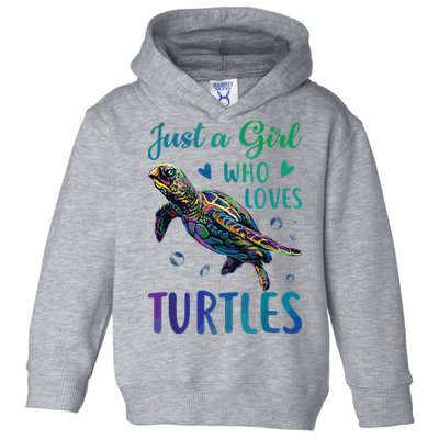 Just A Girl Who Loves Turtles Watercolor Sea Ocean Gift Toddler Hoodie