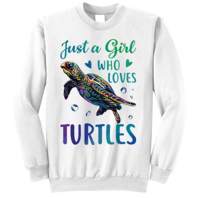 Just A Girl Who Loves Turtles Watercolor Sea Ocean Gift Sweatshirt