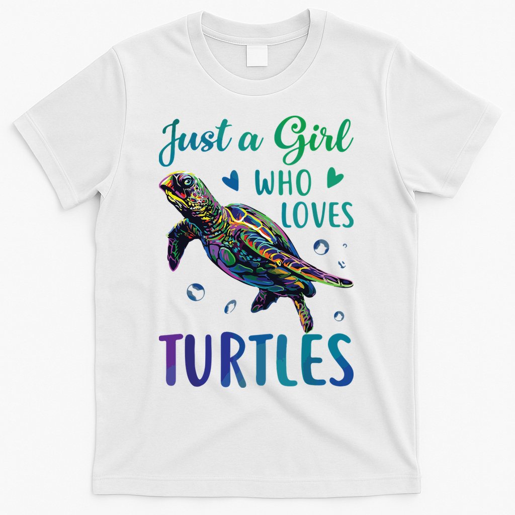 Just A Girl Who Loves Turtles Watercolor Sea Ocean Gift T-Shirt
