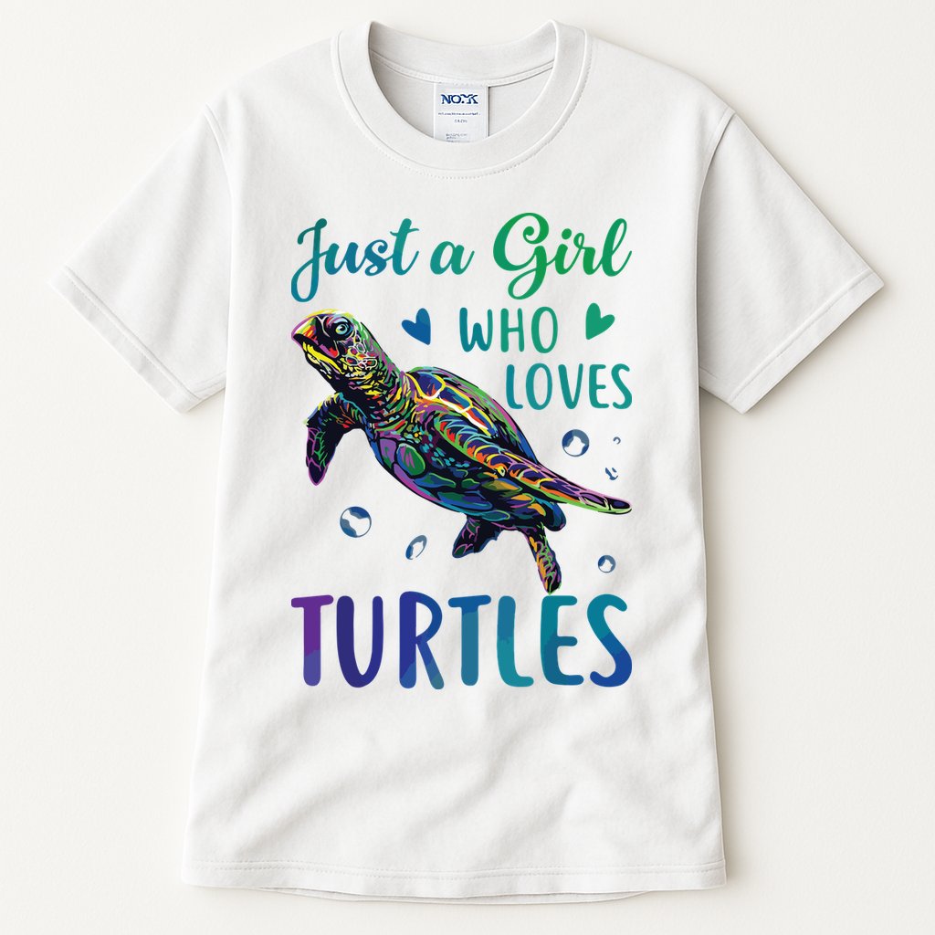 Just A Girl Who Loves Turtles Watercolor Sea Ocean Gift Tall T-Shirt