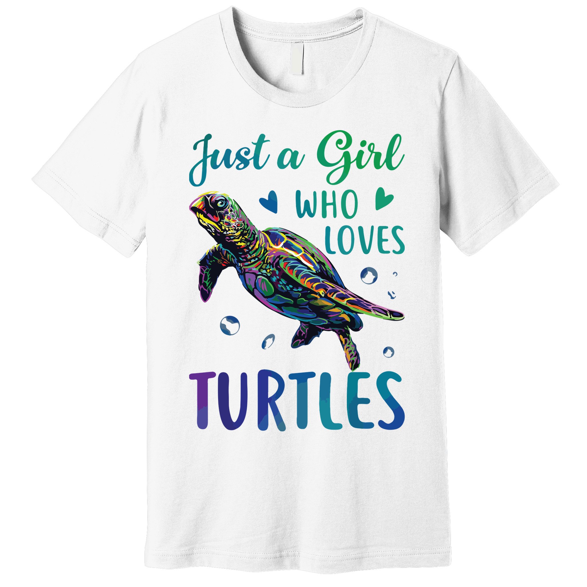 Just A Girl Who Loves Turtles Watercolor Sea Ocean Gift Premium T-Shirt