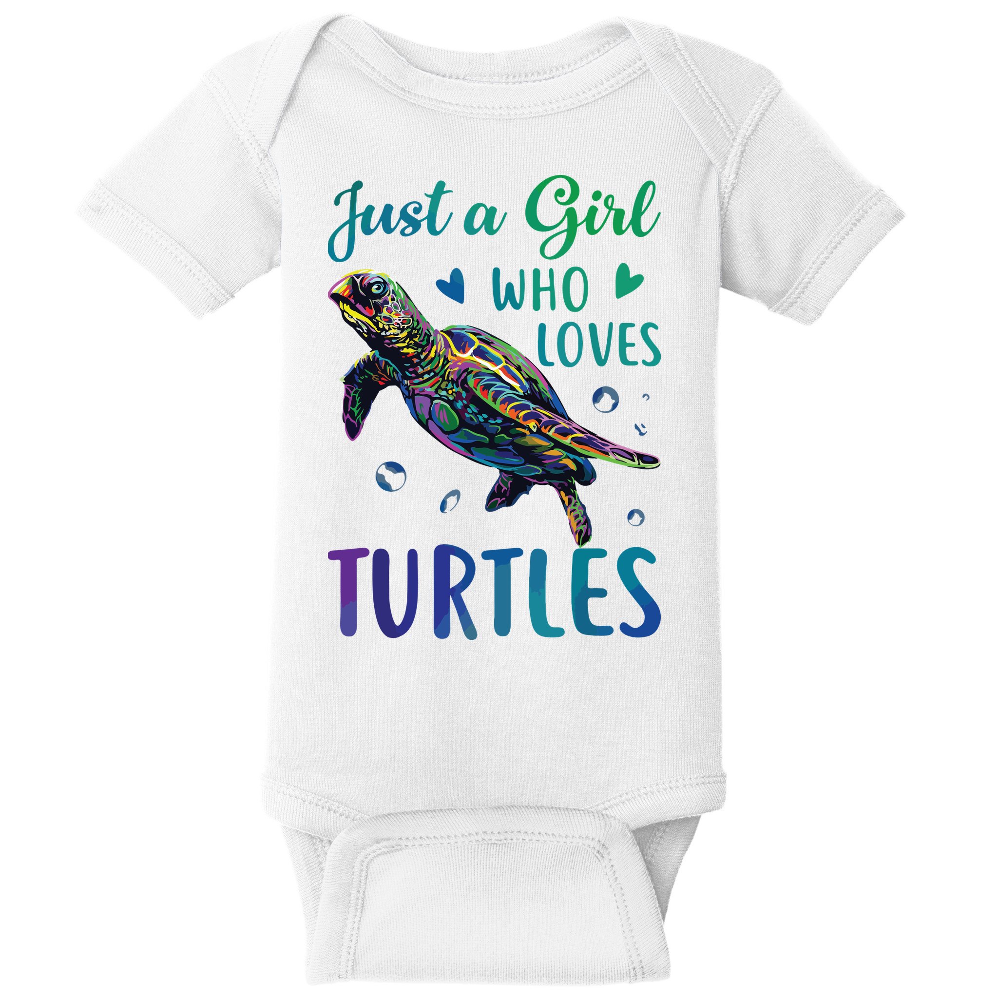 Just A Girl Who Loves Turtles Watercolor Sea Ocean Gift Baby Bodysuit