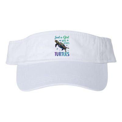 Just A Girl Who Loves Turtles Watercolor Sea Ocean Gift Visor
