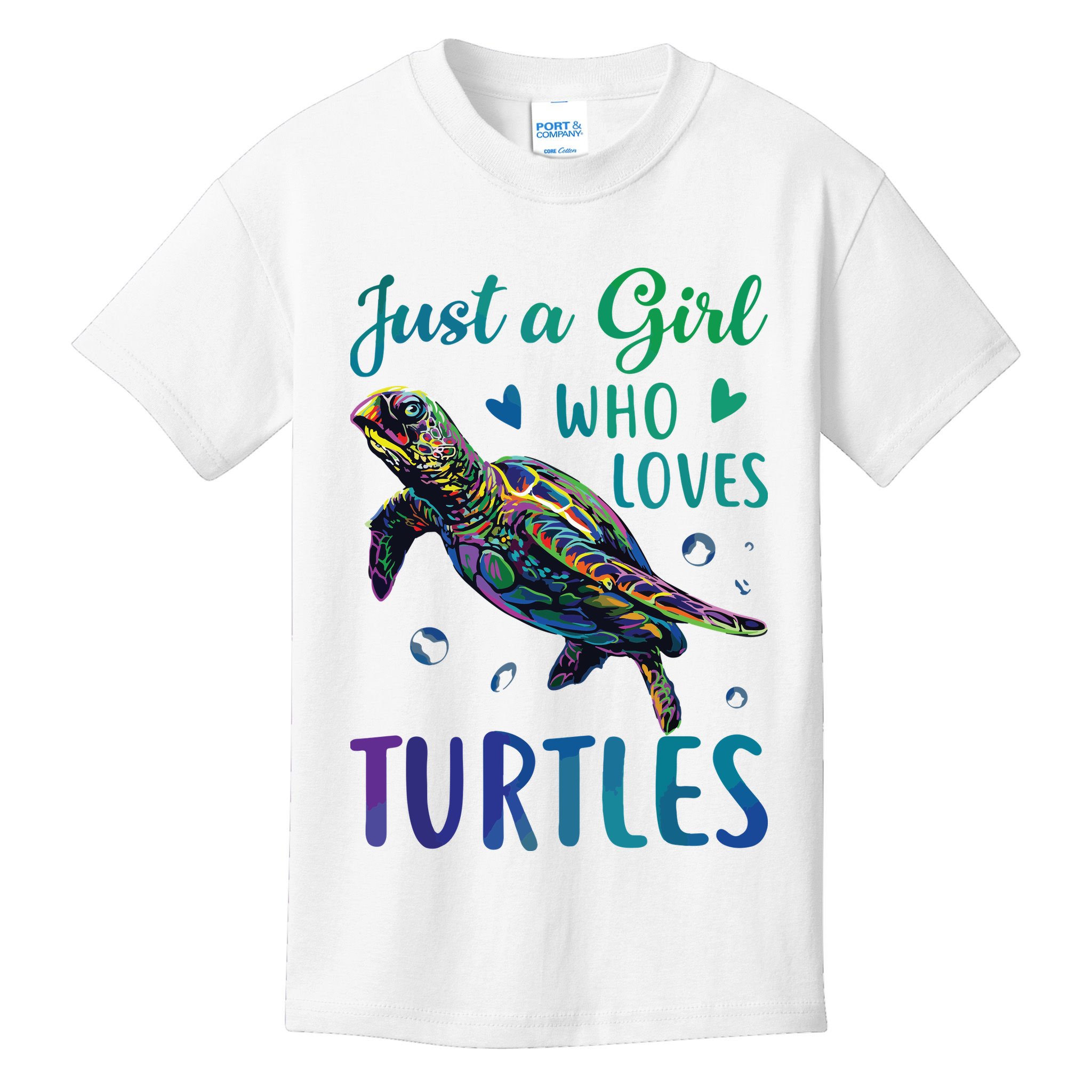 Just A Girl Who Loves Turtles Watercolor Sea Ocean Gift Kids T-Shirt