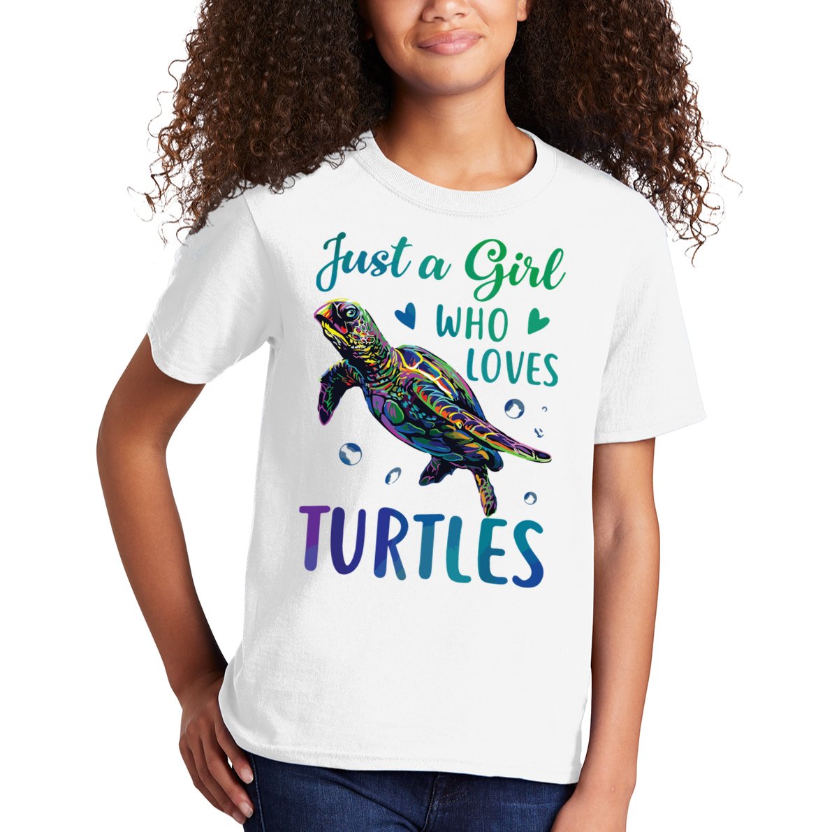 Just A Girl Who Loves Turtles Watercolor Sea Ocean Gift Kids T-Shirt