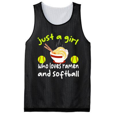 Just A Girl Who Loves Ramen And Softball Funny Softball Love Mesh Reversible Basketball Jersey Tank